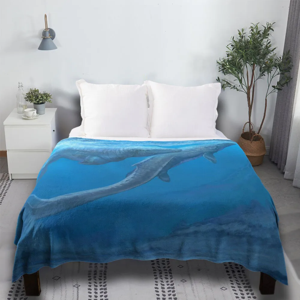 

Mosasaurus Hoffmanni Cartoon At Home Bed Fur Luxury Mexican Throw Blanket
