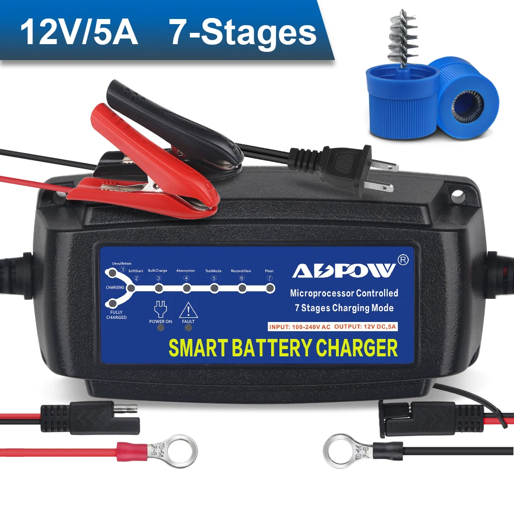 

Автоматическое умное зарядное устройство для аккумуляторов, 5 А, 12 В