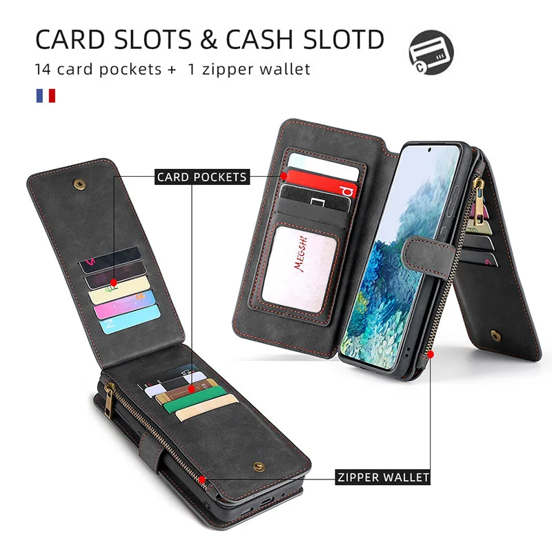 Megshi Detachable Flip Leather Phone Cases For Google Pixl 7 6 6a Pixl7 Pro Xl Business Wallet Phone Cover Case Bag