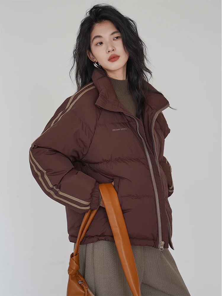 Американская винтажная винно-красная одежда на хлопковой подкладке для женщин