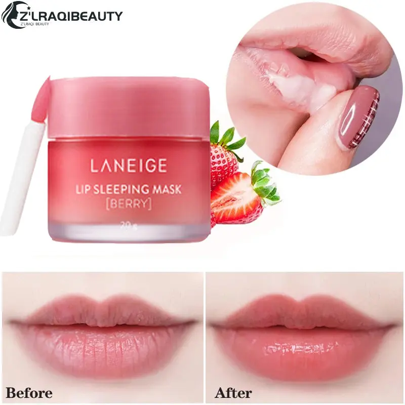 

20g Night Repair Moisturizing Lipstick Sleeping Face Moisturizer Lip Gloss Bleach Cream Lip Balm Strawberry Skin Care Lip Mask