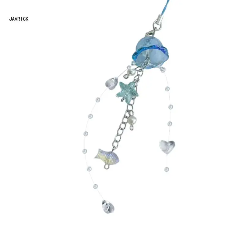 Привлекательный брелок для телефона в виде медузы со звездными кристаллами и