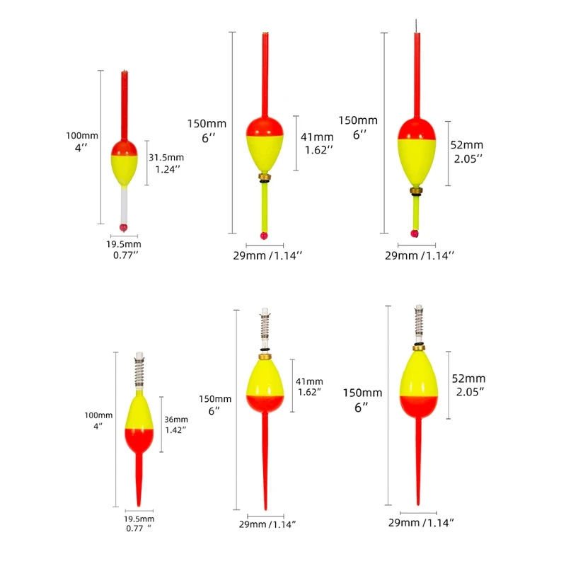

2Pcs EVA Slip Bobbers Fishing Floats and Bobbers Spring Oval Slip Floats for Crappie Catfish Panfish Walleyes Fishing