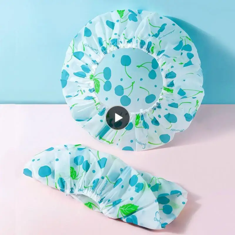 

Shower Bath Headgear Eva Cute Cherry Hair Hat 1 Pcs Bathroom Accessories Hair Dryer Cap Oil Smoke Dust Hair Cap Waterproof Women