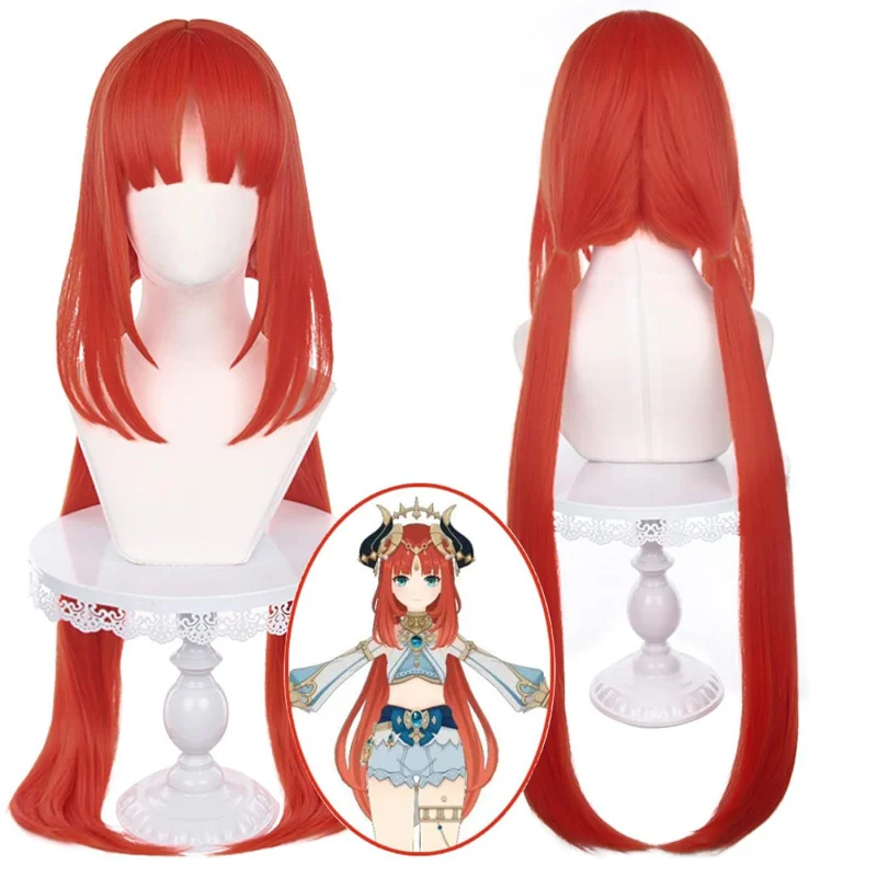 Фото Genshin Impact Nilu Grassland Sumeru Double Ponytail Реалистичный парик для кожи головы COS Парик аниме №1