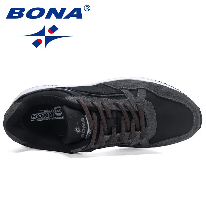 BONA 2022 New Designers Comfortable Fashion Suede Mesh Vulcanized Lace-Up Shoes Men Casual Sneakers Walking Footwear Mansculino