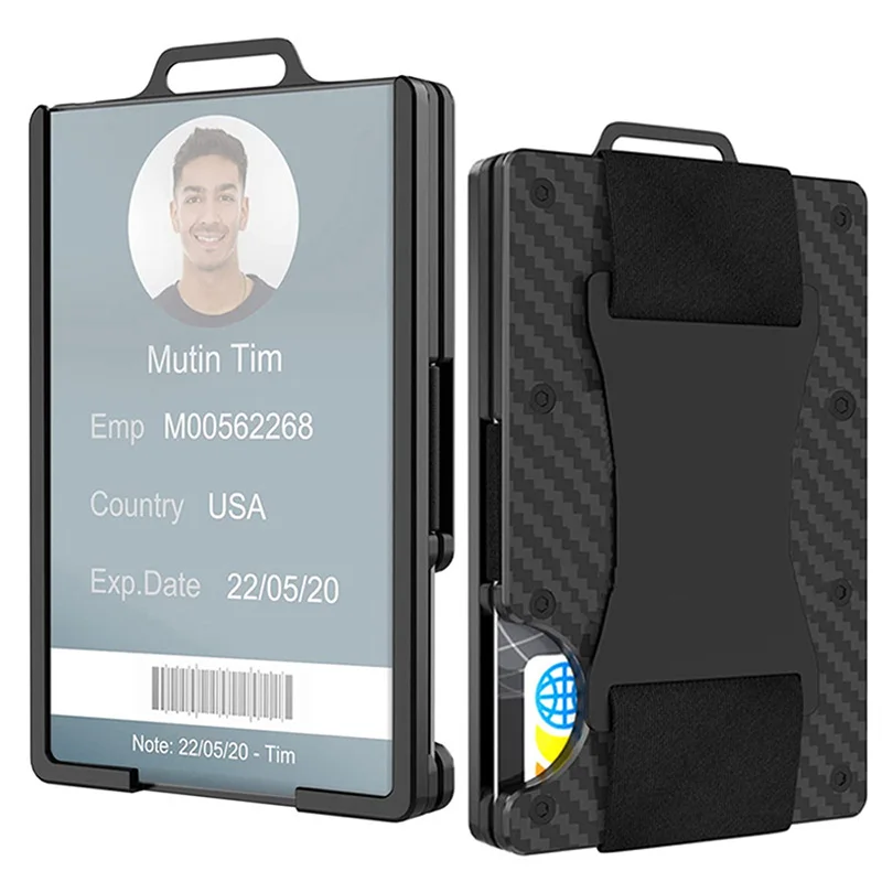 New Rfid Card Holder Men Women Airtag Thin Wallet Money Bag Metal Purse Slim for Apple Tracker Air Tag 2023 Carbon Fiber Case