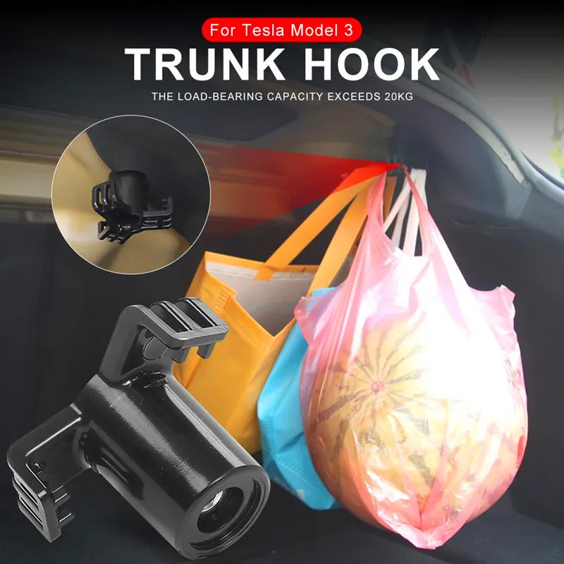 

Car Accessories for Tesla Model 3 Trunk Grocery Bag Hook Tesla Luggage Heavy Duty Bearing Functional Hook 2022 Upgrade Version
