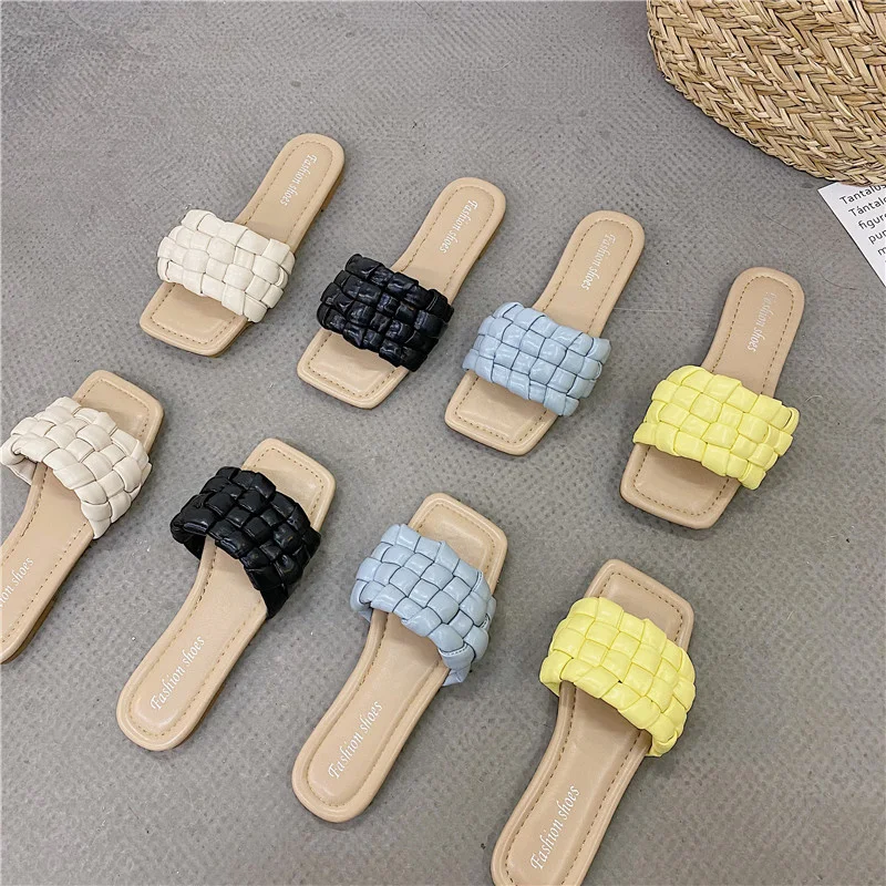 

Сандалии женские на плоской подошве, повседневные голубые пляжные без застежки, лето 2023