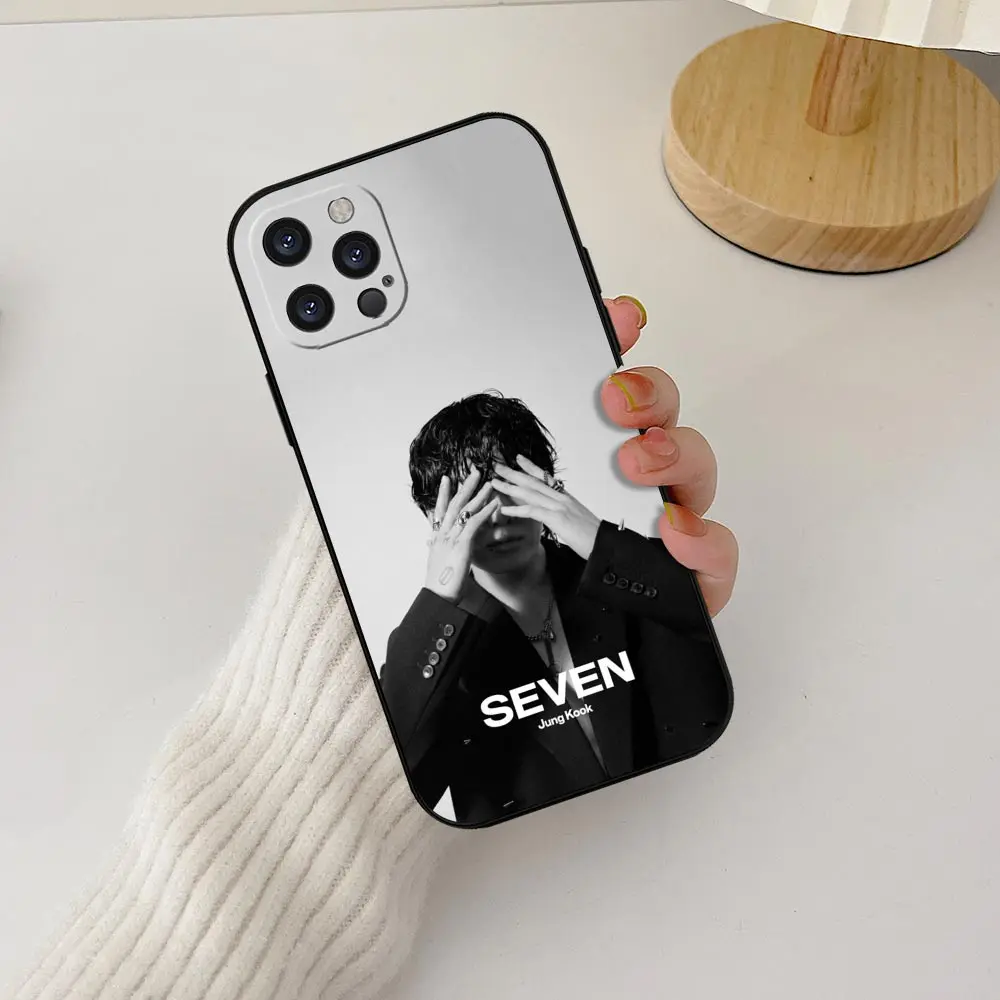 Чехол Singer J-Jungkook Jeon Seven Gold для iPhone 16 15 14 13 12 11 Pro Max Plus Mini Funda ProMax черный чехол