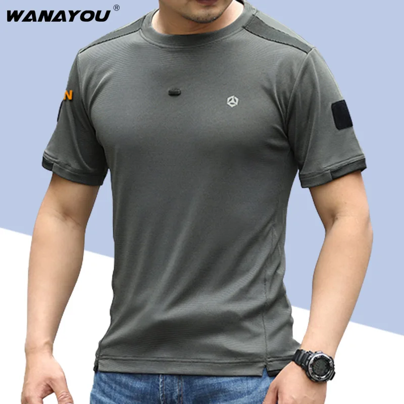 

Мужские тактические походные футболки для активного отдыха, военная армия с коротким рукавом, светоотражающие дышащие тренировочные спортивные топы