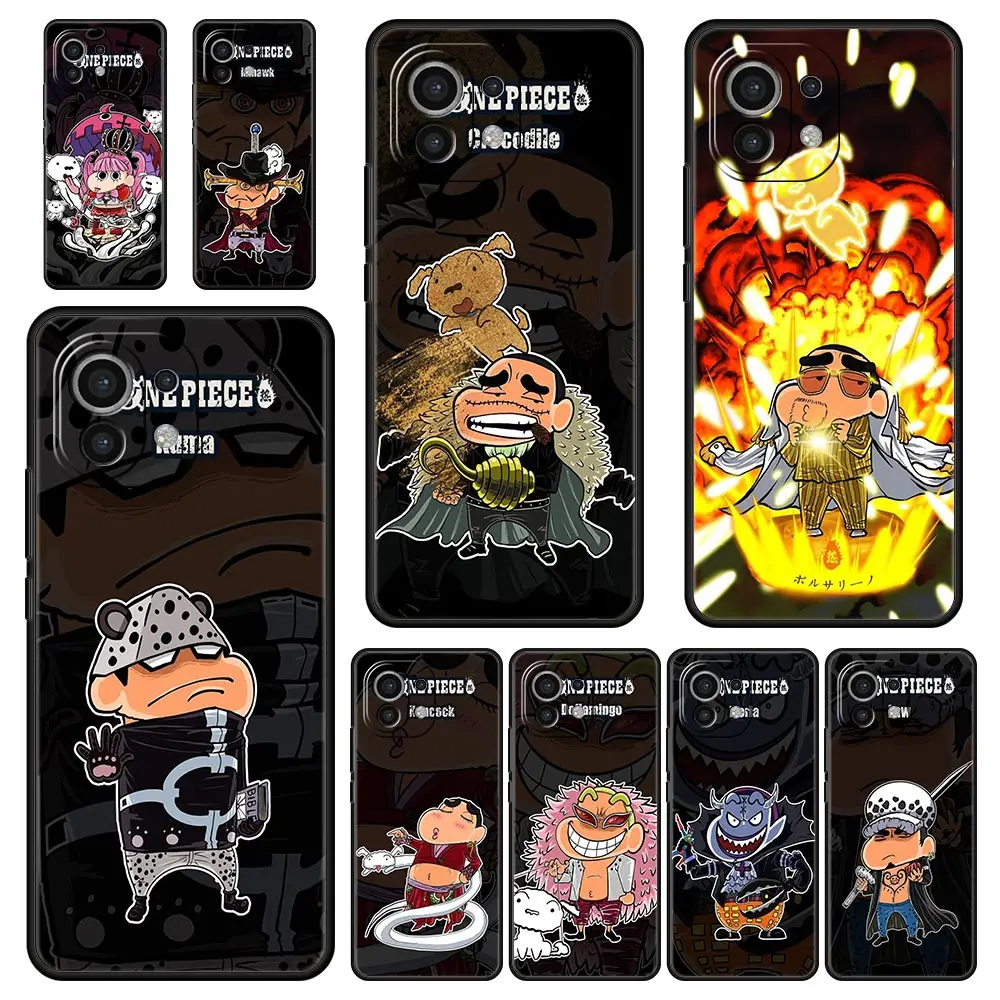 

One Piece Crayon Shin-chan Phone Case For Xiaomi Poco X3 NFC M3 F3 M4 Mi 12 11 Ultra Note 10 Lite 11X 11T 10T Pro 9T 11i Cover