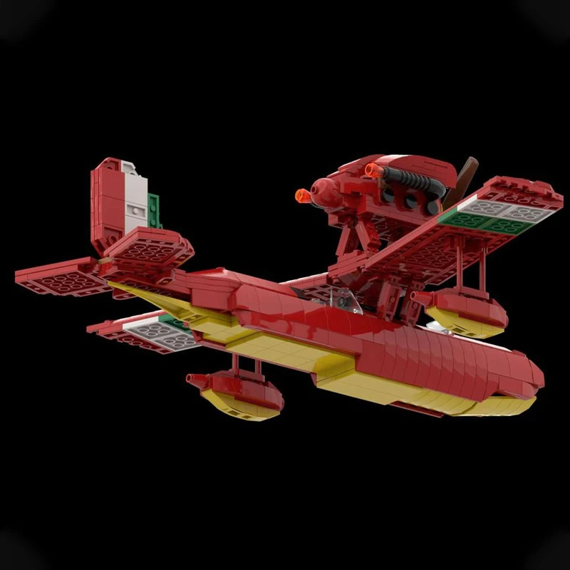 660 деталей MOC Savoia 21F Porco Rosso Studio Ghibli, другие модели, строительные блоки, модуль, диорама, фигурка, корабль, робот, самолет, игрушка, подарок (art.: 3920dc0fc98dd) - 3920dc0fc98dd