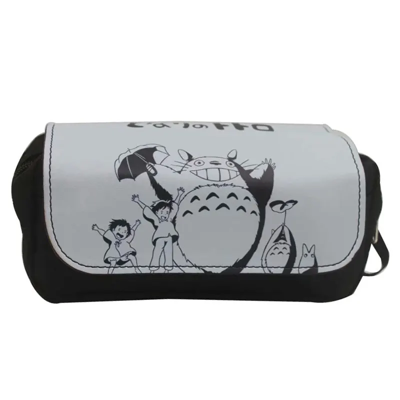 

Totoro Large Capacity Double Zipper Pencil Case Student Learning Stationery Storage Box Unisex Wallet for Men