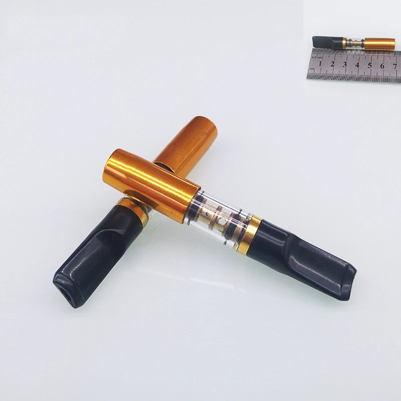 

5pc Portable Washable Magnet Cigarette Holder Golden Filter Cigarette Holder Carved Metal Pipe Mouthpiece Filter Accessories