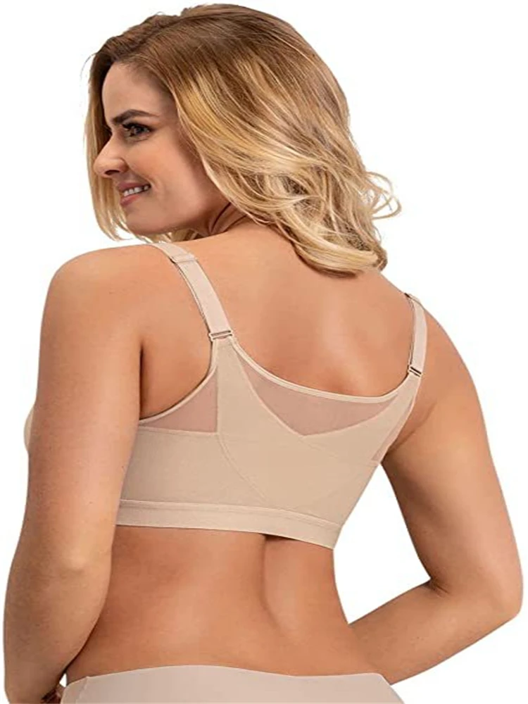 Solid Unshock Training Cross Back Sports Bra Shockproof Fixed Compression Breast Implant Dedicated Bras Corrective Underwear