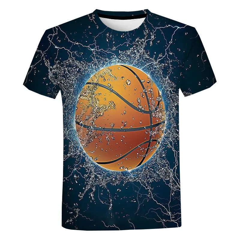 

Summer Basketball 3d Print T Shirt Fashion Quick Dry Material Tops Men's Oversized Outdoor T-shirt Leisure O-neck Short Sleeve