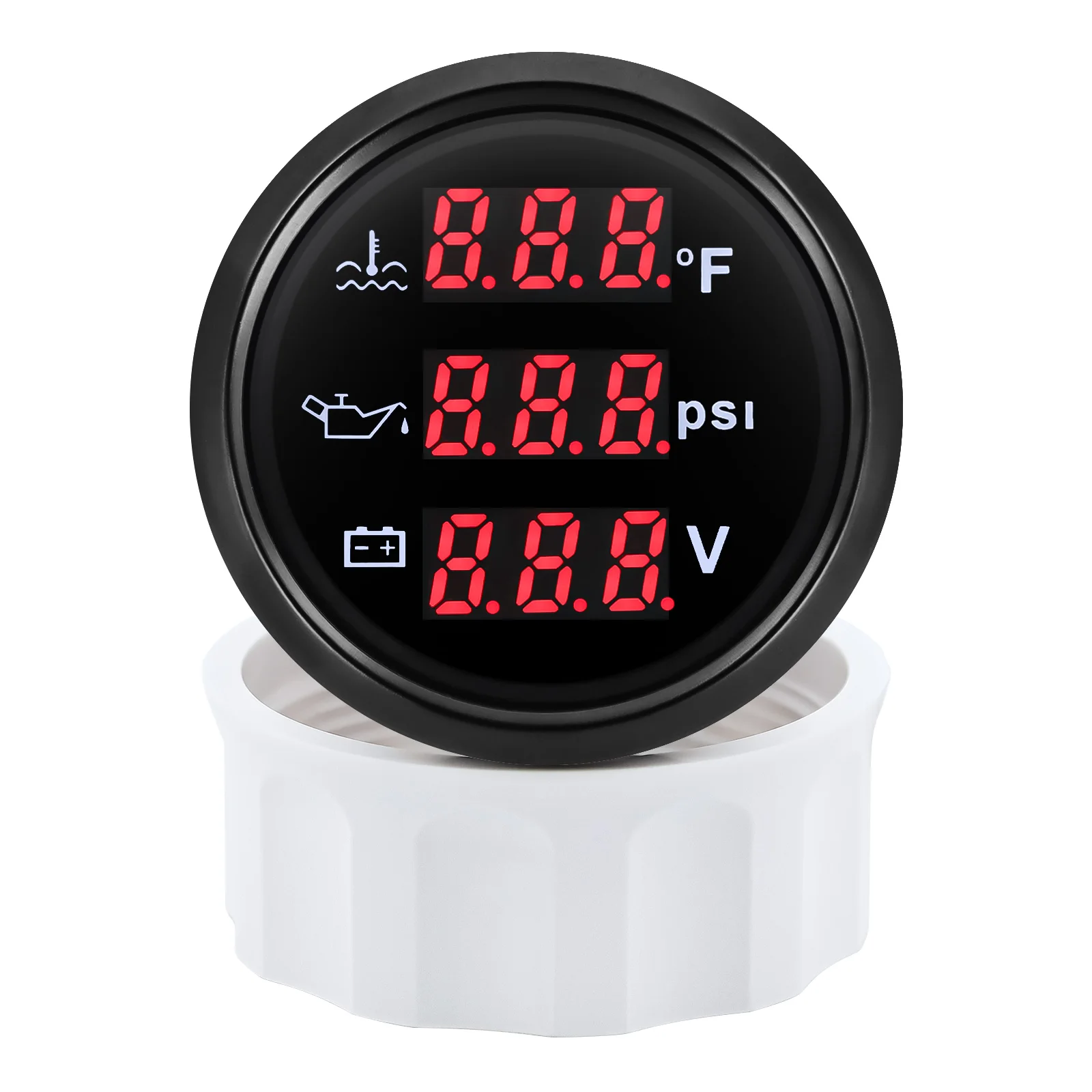 

Многофункциональный Датчик температуры воды 52 мм + давление масла + напряжение 3 в 1 водонепроницаемый датчик для лодки автомобиля грузовика вездехода красная подсветка