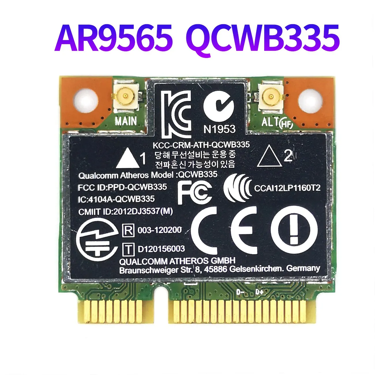 AR9565 Wi-Fi карта QCWB335 Mini PCIE Bluetooth 4 0 150 Мбит/с 2 4G для XP Win7 Win8 Linux