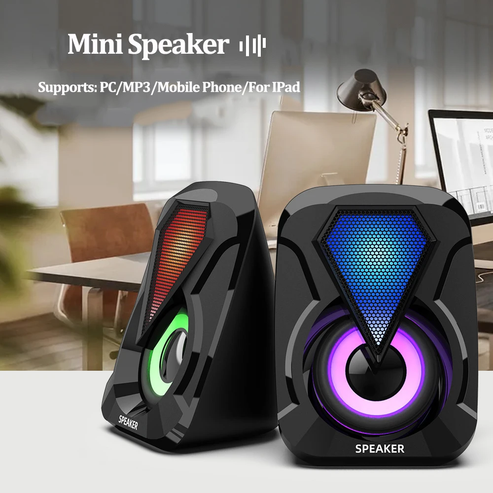 

Backlight Speakers Mini Speaker Subwoofer Computer Accessories PC Speaker Home Theater PC Sound Box Home Cinema