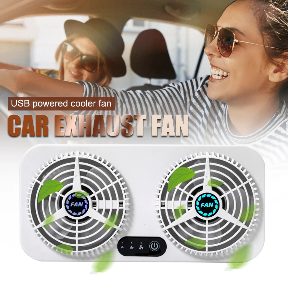 

New USB Powered Car Fan 3 Speed Auto Exhaust Fan Air Purifier Car Radiator Front/Rear Window Air Vent Cooler Interior Accessorie