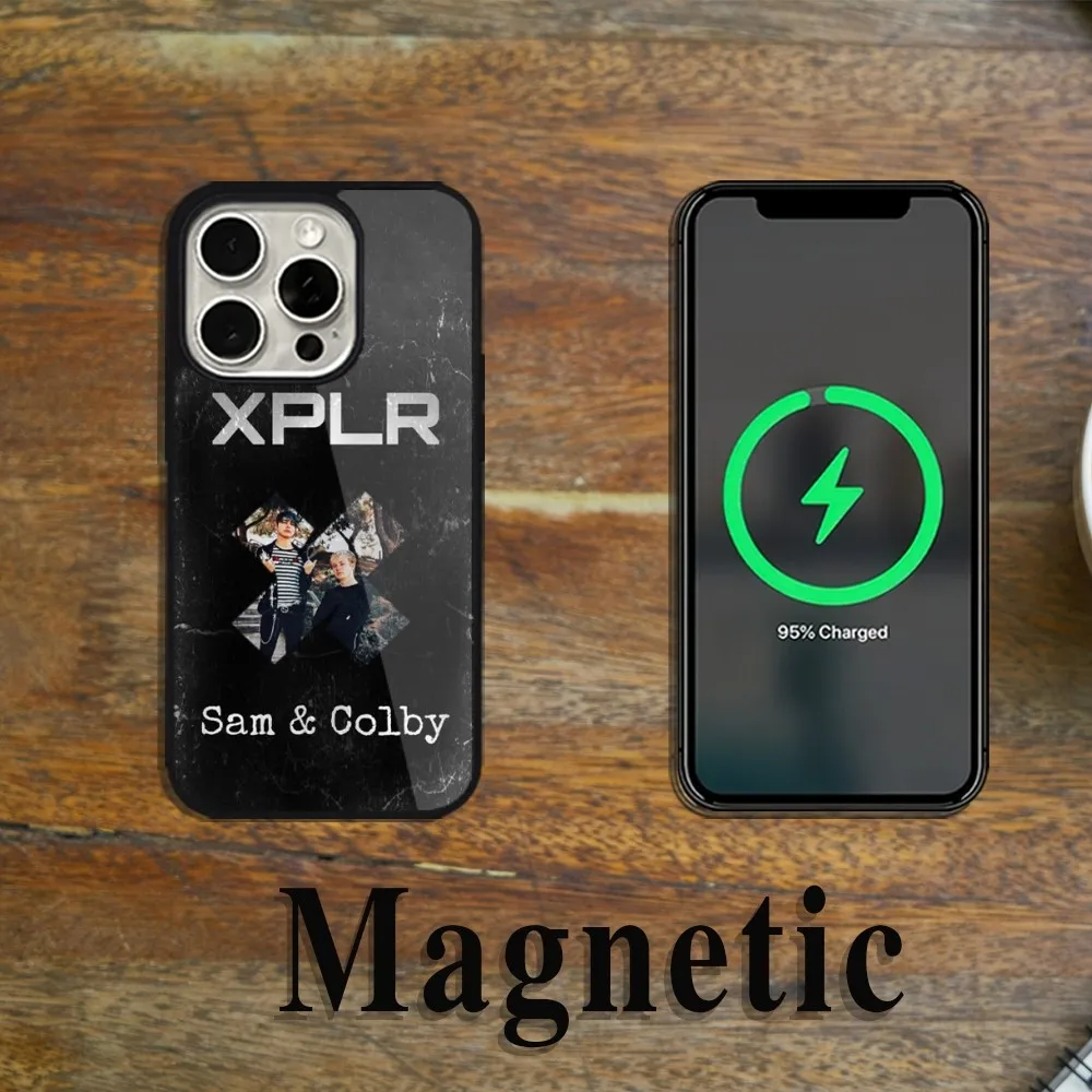 Чехол для телефона Sam And Colby XPLR Magsafe Magnetic iPhone 11 12 13 14 15 Pro Max Plus с беспроводной
