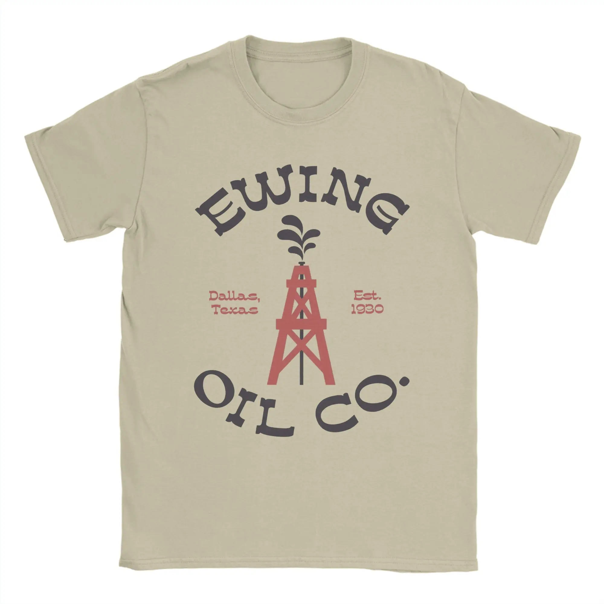Фото Футболка Ewing Oil Co. Dallas с изображением персонажей телешоу 70-х годов, мужская винтажная футболка из чистого хлопка, футболки с круглым вырезом, одежда с короткими рукавами, подарок №1