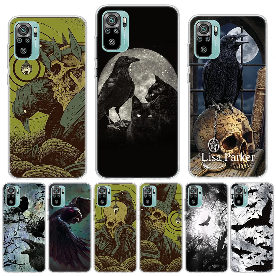 Crow Raven Dark Skull Silicon Call Phone Case For Xiaomi Redmi 10 10C 9 9C 9A 10A 9T 8A 7A 6A 8 7 6 Pro 10X K40 K30 K20 S2 Prime