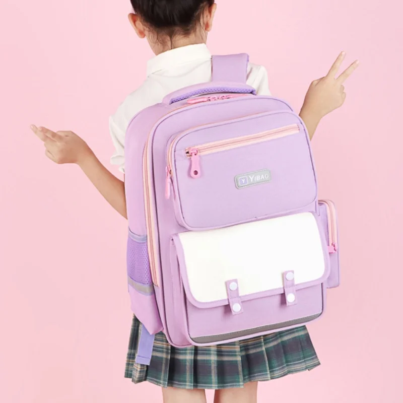 Grade 1-3-6 British Style Primary Girls Cute Simple Backpacks New Children Students High-capacity Fashion School Bags for Boys