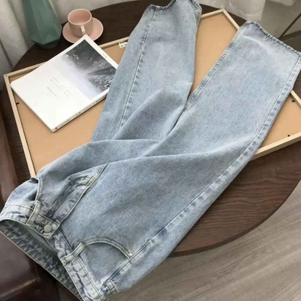 Женские брюки стильные женские джинсы с высокой талией и широкими штанинами в