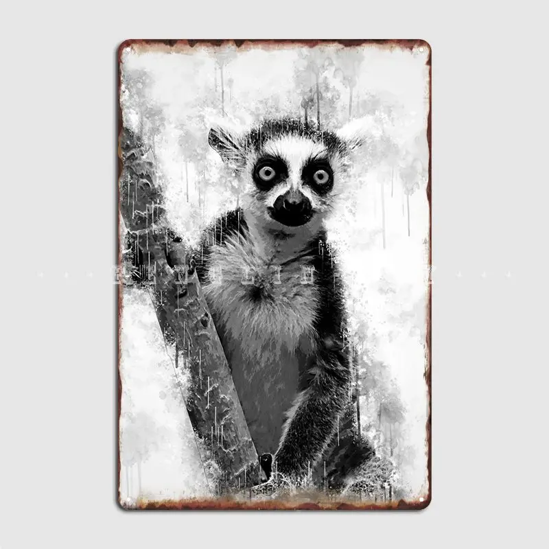 Lemur Bw металлический знак настенная роспись для паба классический постер