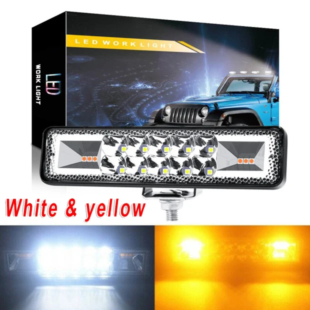 

Working Light Bar 48W Strobe Flash Work Light LED Light For Jeep SUV Moto G3L2 Offroad Vehicle ATV 6000K White/Yellow Light