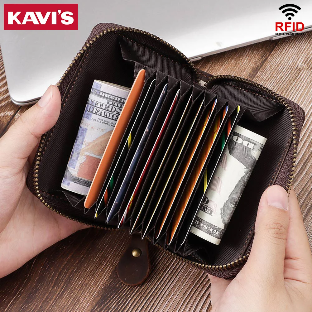 Кошелек мужской из натуральной кожи с несколькими отделениями для карт