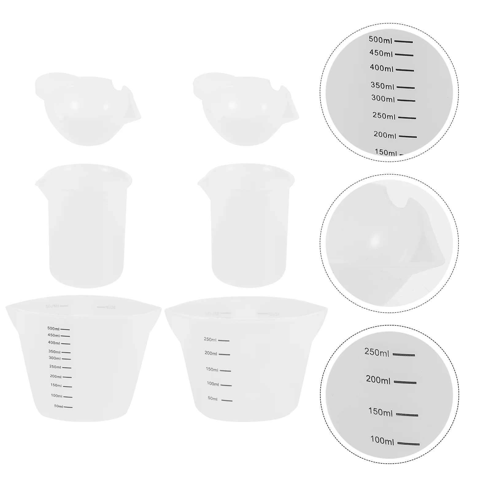 

6 Pcs Epoxy Dispensing Kit Resin Measuring Cup Mixing Molds Set Silica Gel Tool Silicone