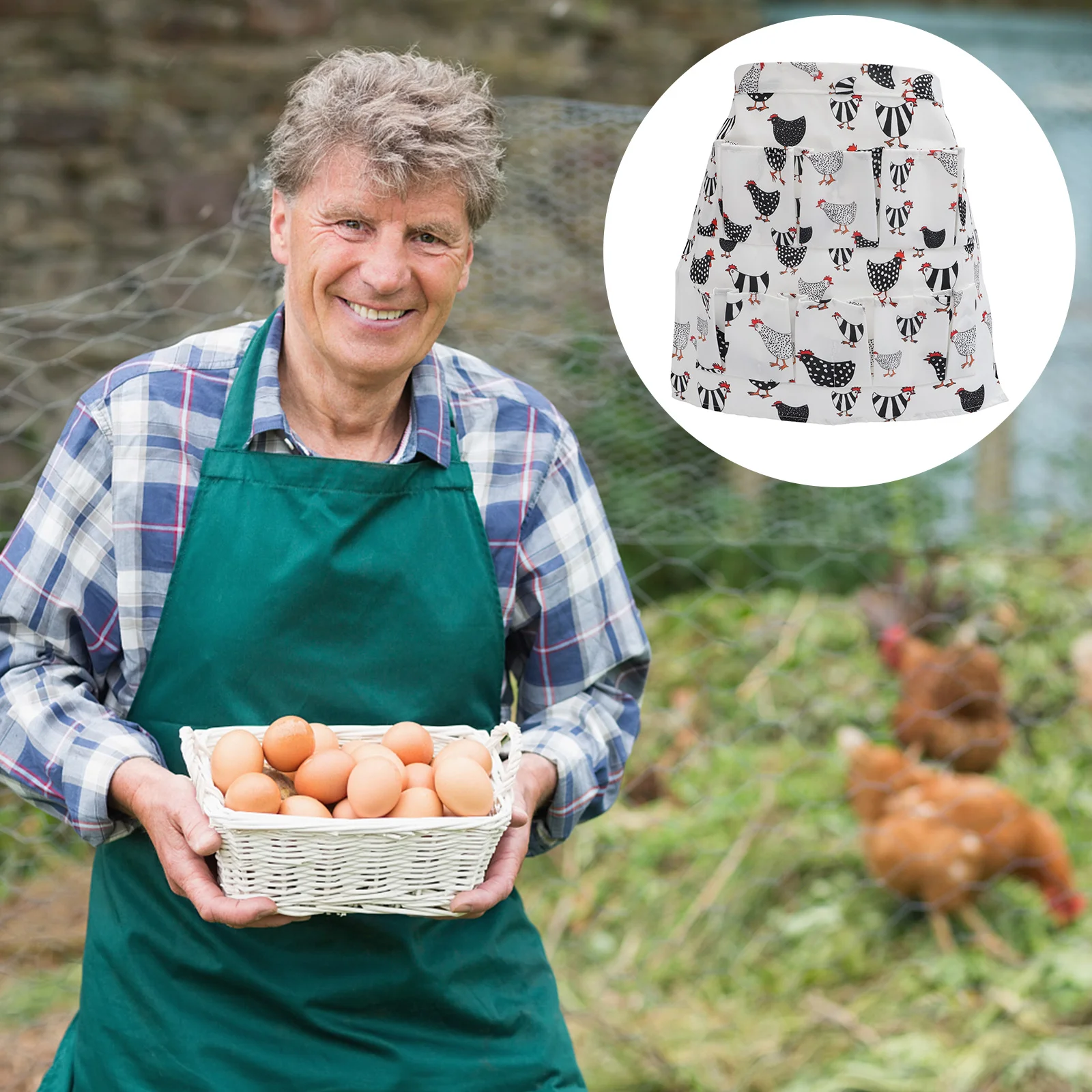 

Egg Apron Bib Collecting Holder Cooking Cloth Gardening Pocket Gatherer Painting Collector Tool Basket Farmhouse Kitchen