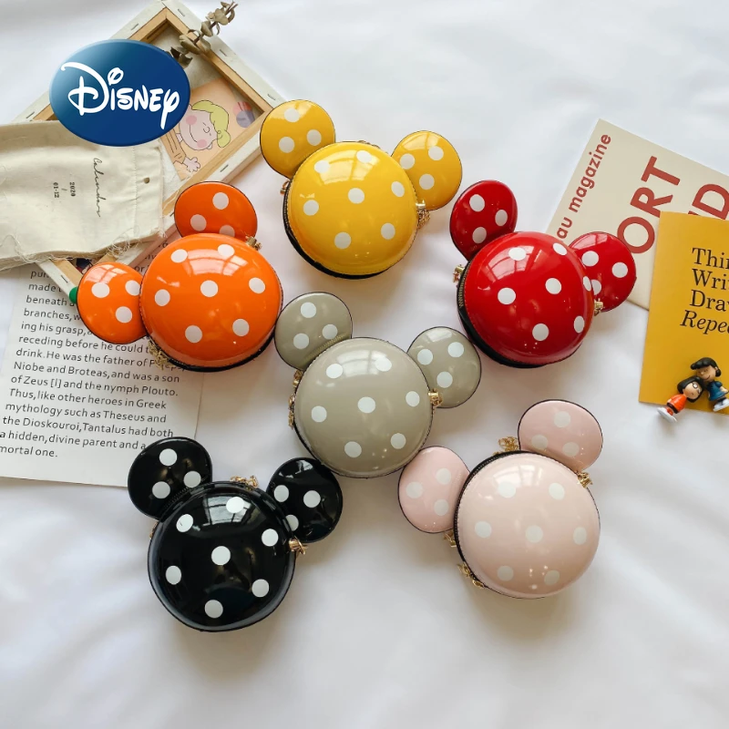 Disney New Cartoon Mickey Girl One Shoulder Messenger Bag High Quality PU Children Oblique Bag Zipper Cute Children's Coin Purse