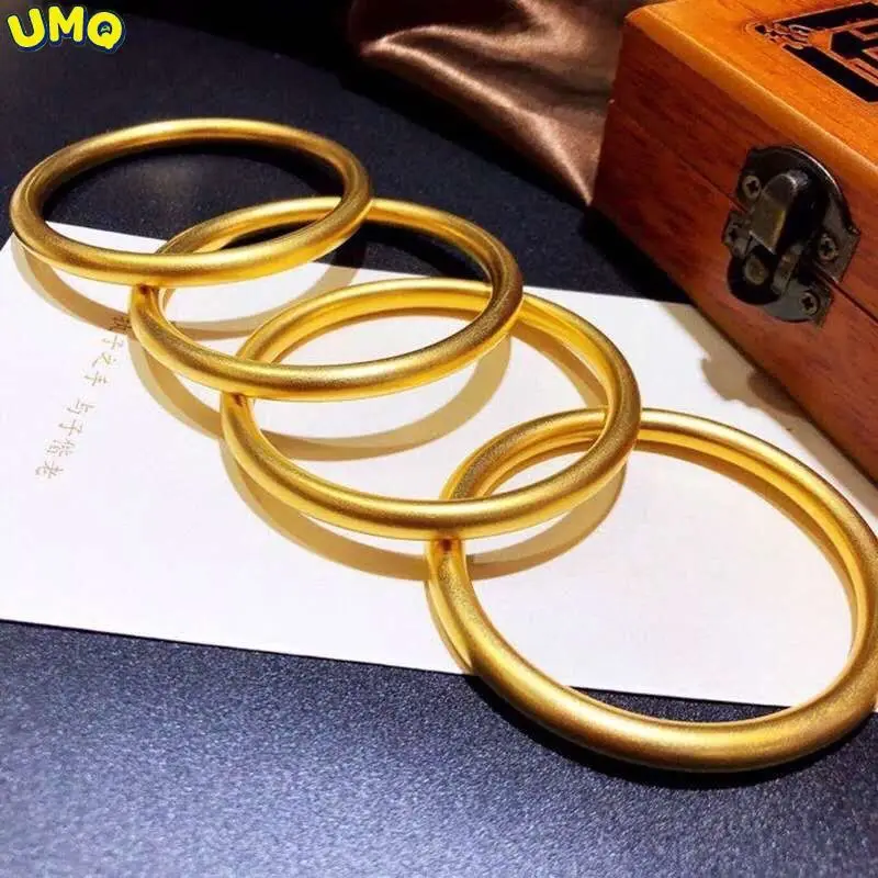 

Женский браслет Sansheng из 18-каратного золота, однотонный, с круглым методом, имитация 24-каратного золота, ювелирные изделия