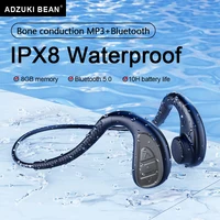 True Bone Conduction Headphones IPX8 Waterproof for Swimming 8GB Wireless Bluetooth Earphones for Xiaomi Huawei with Microphone