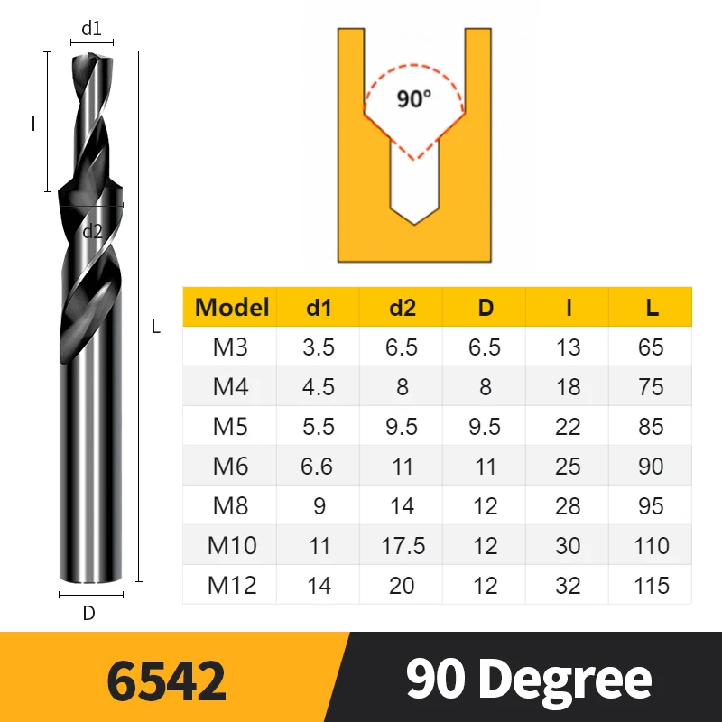 

Ступенчатое сверло Counterbore M35 Кобальт/HSS 90/180 градусов M3-M10