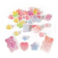 12pcs cute jelly bear gummy love heart 3d soft sugar jewelry set for nail art decorations luxury charms diy kawaii accessories