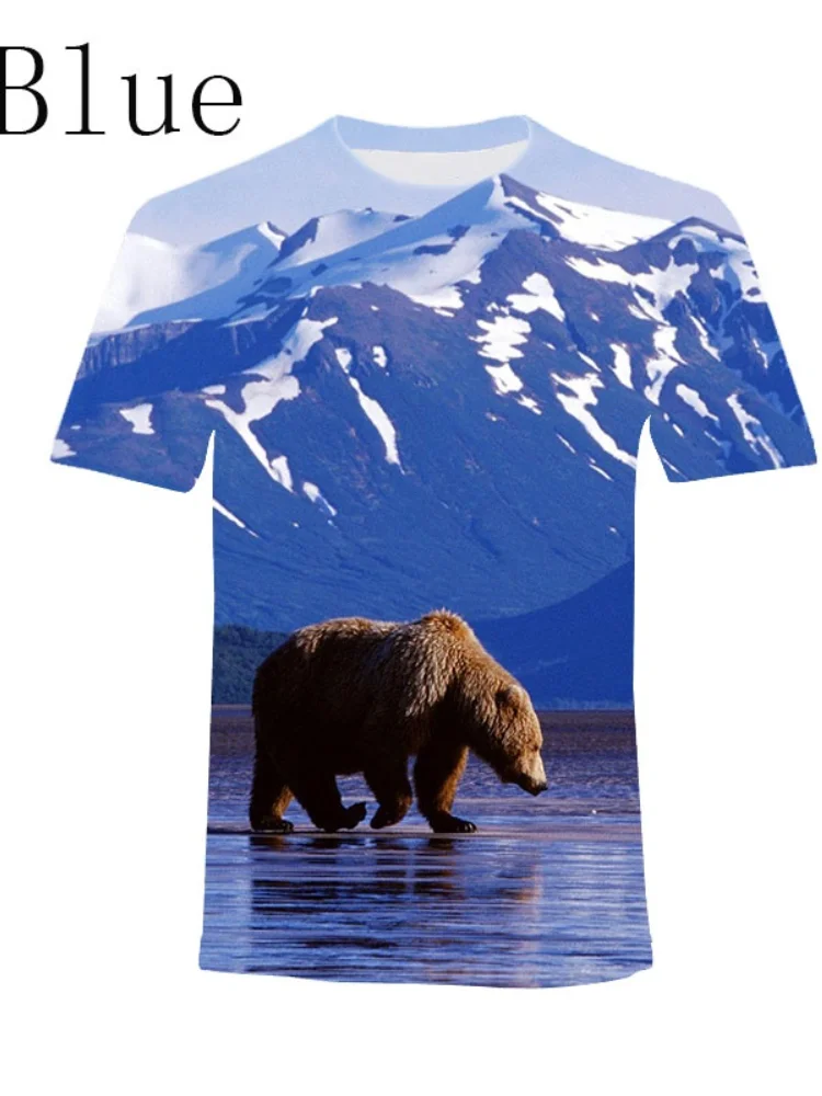 

Новинка 2022, летняя модная футболка для мужчин и женщин, классная мужская футболка с 3D-принтом медведя и животного, размеры Xs-5xl