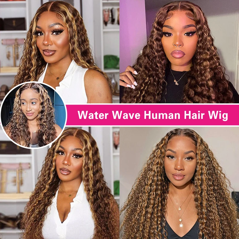 Парик Water Wave P4/27 без клея предварительно выщипанные HD парики на сетке готовые к
