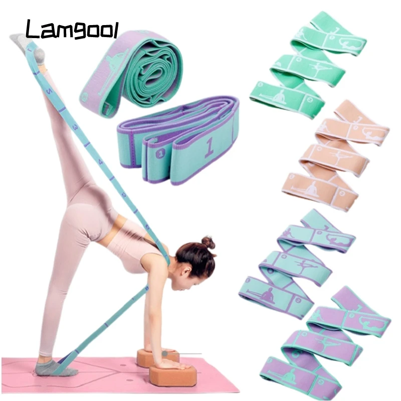 

Slimming Resistance Band Yoga Auxiliary Stretching Belt Adult Latin Training Elastic Bands Beginner Pilates Multi-Functional Hot