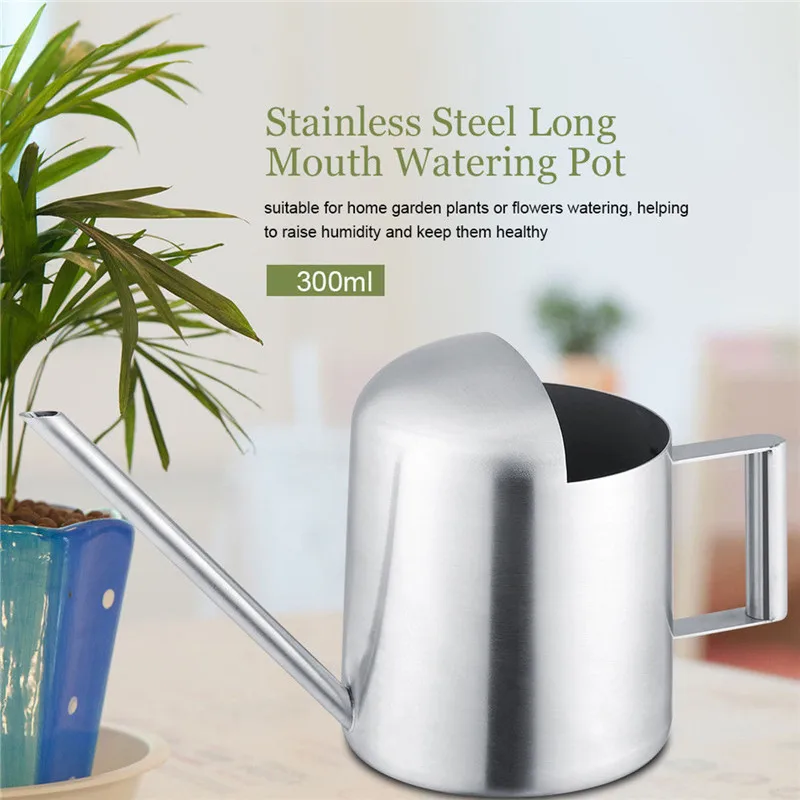 

Household Stainless Steel Watering Can Kettle 300/500/1000/1500mL Garden Plant Flower Long Mouth Watering Garden Sprinkling Pot