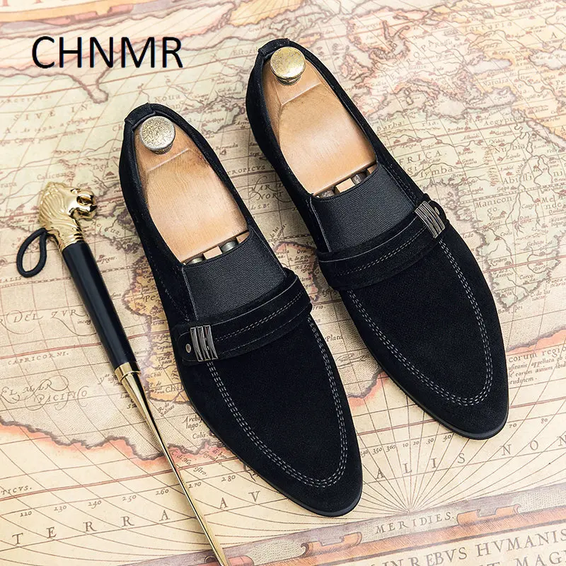 

Men's Casual Leather Shoes Pointed Toe Slip-on Flat Comfortable Wear-Resistant Vintage Fashion Trendy All-match Explosive Style