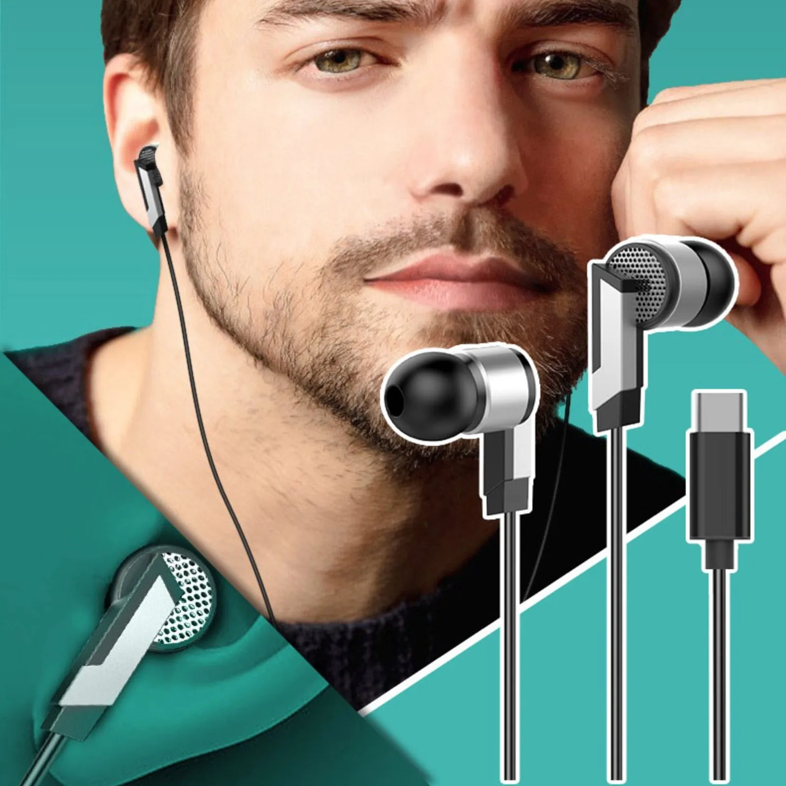 

Игровая гарнитура с разъемом Type-C, металлическая Проводная гарнитура-сабвуфер, наушники-вкладыши G333