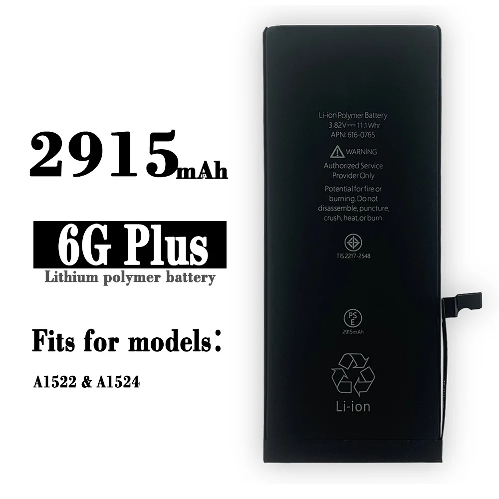 

Оригинальная сменная батарея для IPHONE 6 Plus, 6G Plus, 6 P, A1522, A1524, 2915 мАч, стандартные литиевые внутренние новейшие батареи + инструмент
