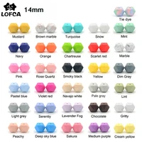 lofca 10pcs silicone beads food grade 14mm hexagon baby teether baby teething toy bpa free necklace pacifier pendant for diy
