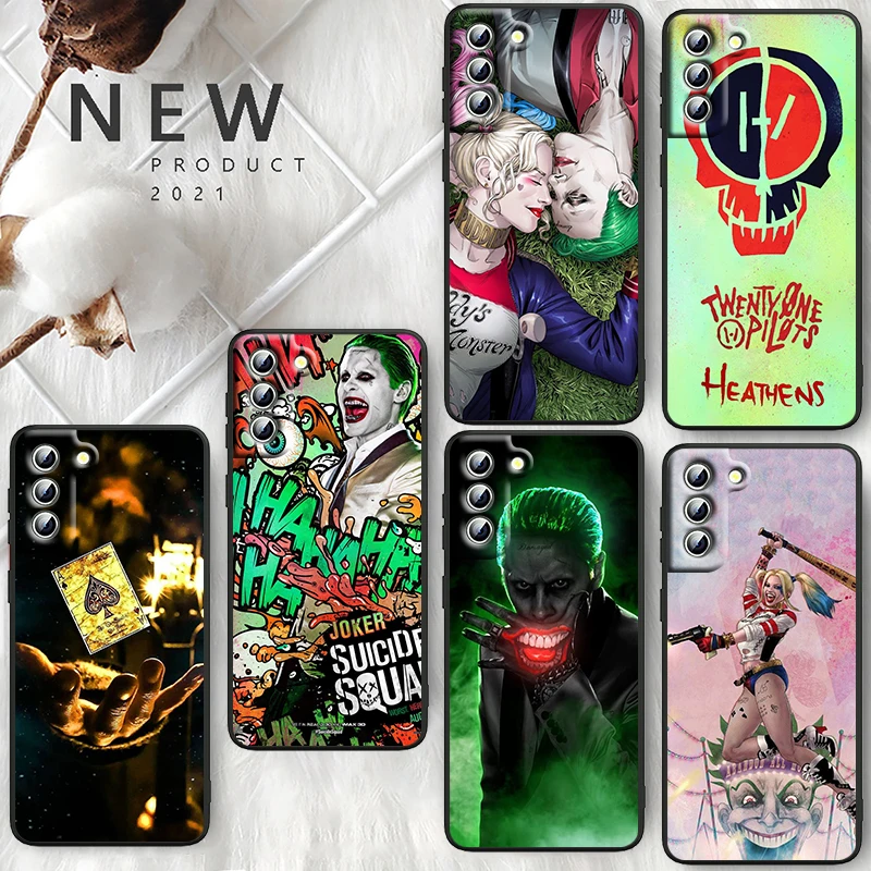 

Joker and harley fashion For Samsung Galaxy S22 S21 S20 FE Ultra Pro Lite S10 5G S10E S9 S8 Plus S7 Edge Black Phone Case