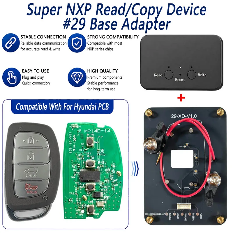 Фото # 2 устройства Super NXP Killer Read Copy Device с адаптером для копирования всех смарт-ключей NXP Hyundai и Mazda, 4 токена и версия с неограниченным количеством токенов №5